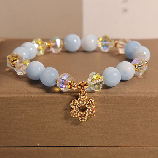 Aquamarine Flower Bracelet by Worn Within