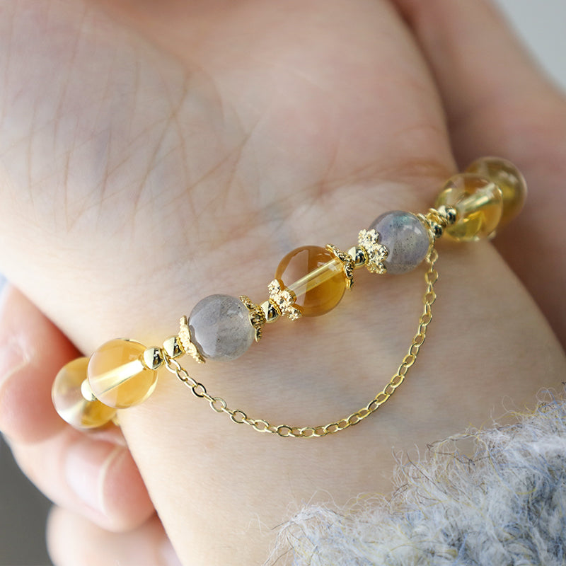 Citrine Crescent Moon Bracelet