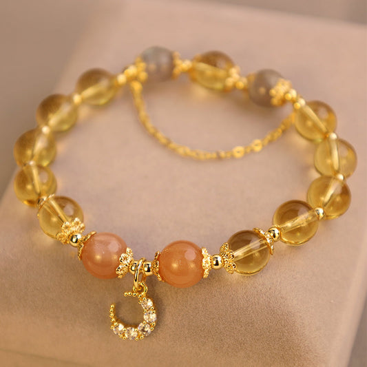 Citrine Crescent Moon Bracelet
