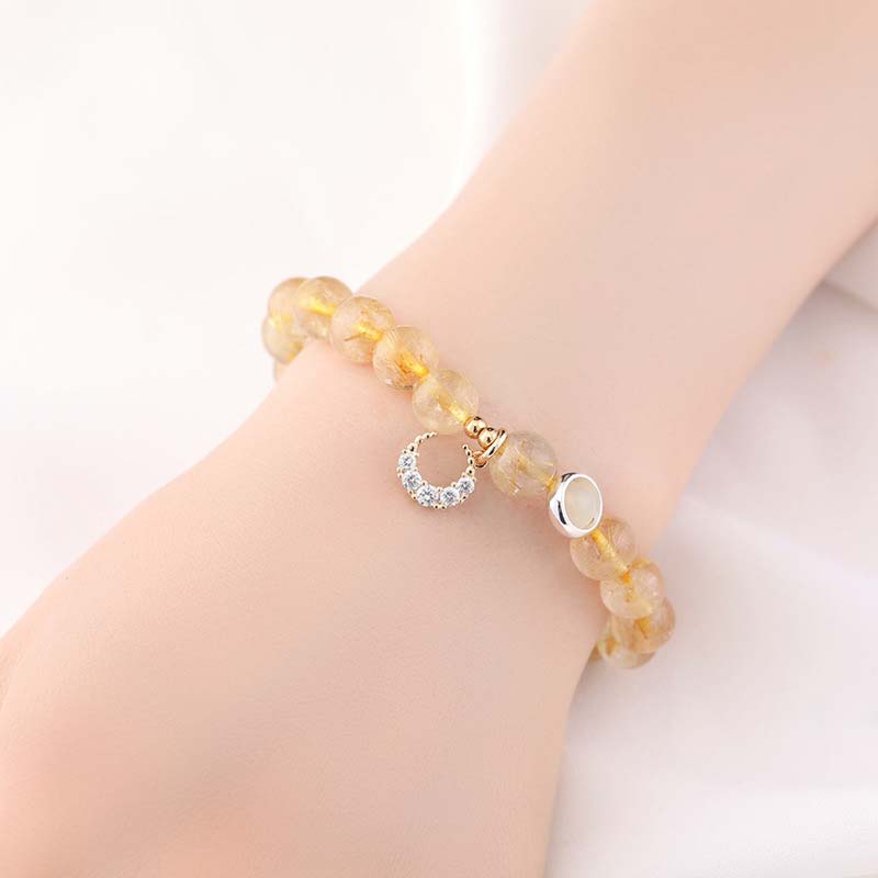 Citrine Moon Charm Bracelet