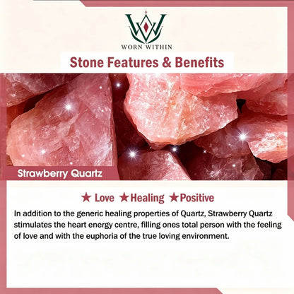 Strawberry Quartz Moonstone Moon Charm Bracelet