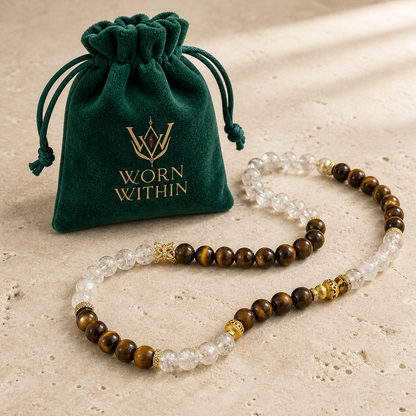 Golden Balance Tiger Eye & Clear Quartz Bracelets