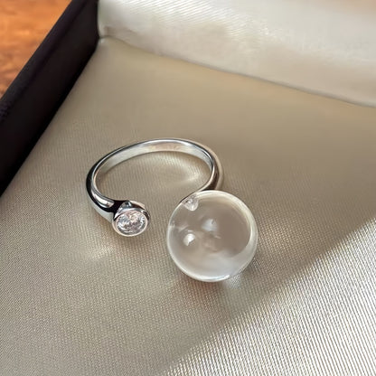 Clarity Orbit Adjustable Natural Clear Quartz Ring