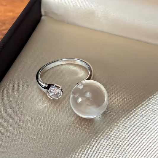Clarity Orbit Adjustable Natural Clear Quartz Ring
