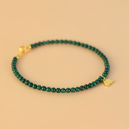 Malachite Elephant Charm Bracelet