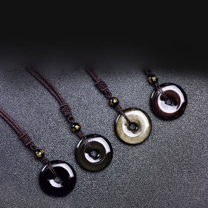 Tibetan Obsidian Necklace by Worn Within