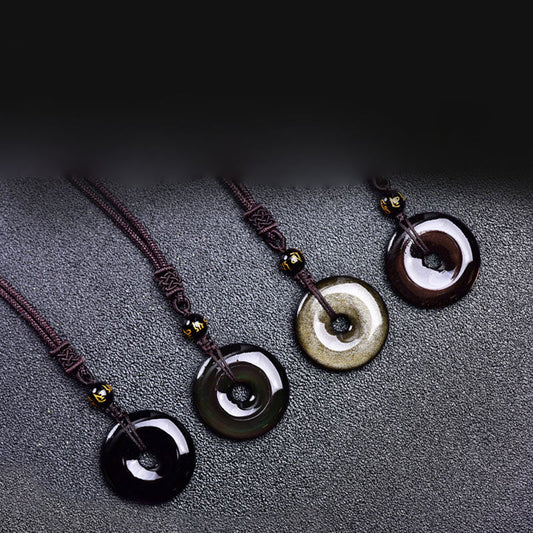 Tibetan Obsidian Necklace by Worn Within