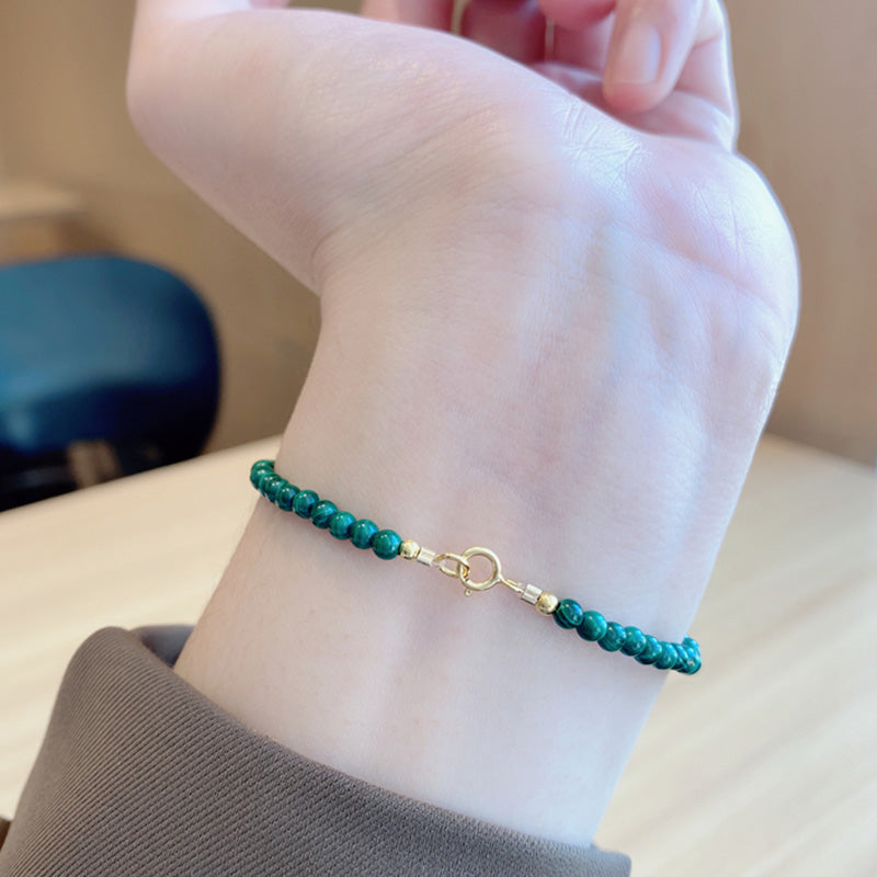 Malachite Elephant Charm Bracelet
