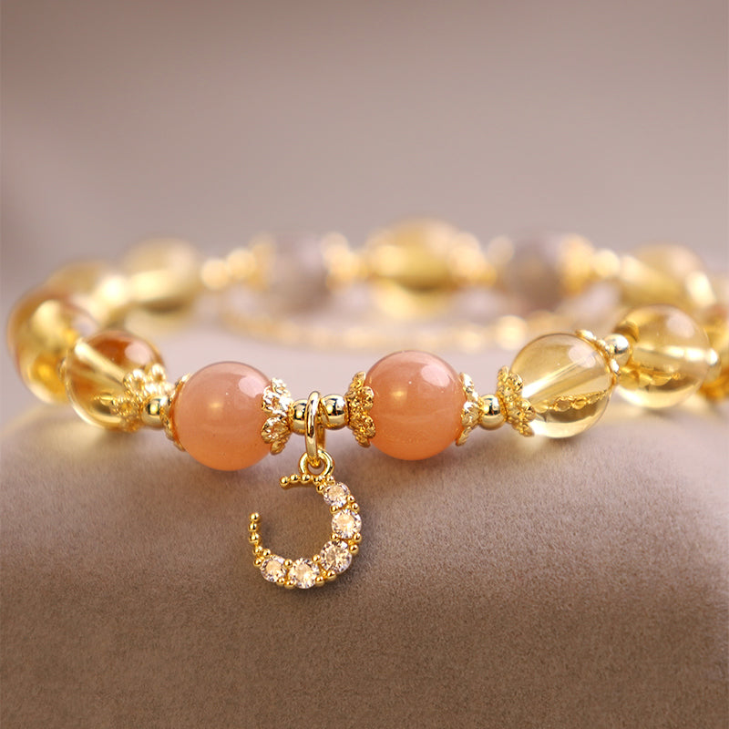 Citrine Crescent Moon Bracelet