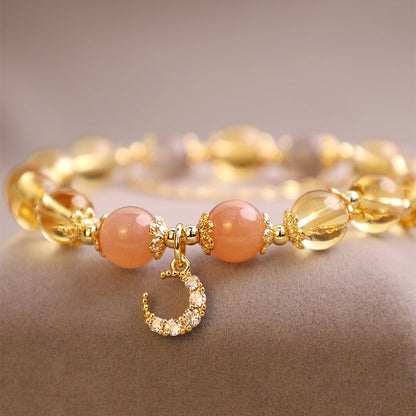 Citrine Crescent Moon Bracelet