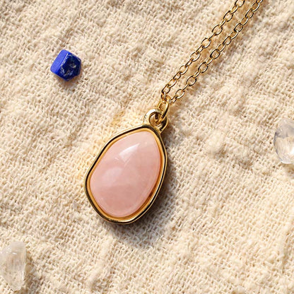 Halskette aus Grünem Aventurin, Amethyst und Rosenquarz