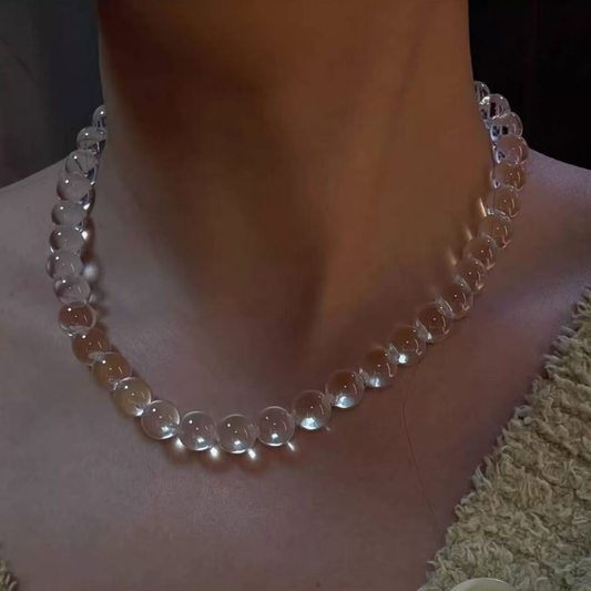 Water Bubble Clear Quartz Necklace