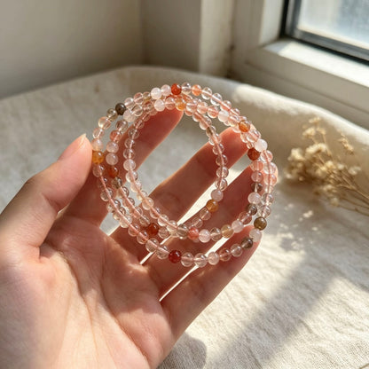 Rainbow Crystal Wrap Bracelet — 3-Strand Natural Color Crystal