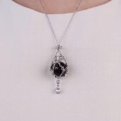 Natural Crystal Pouch Necklace