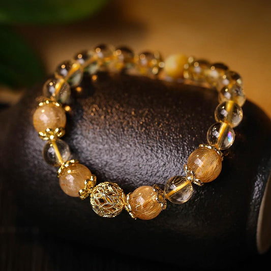 Citrine Amethyst Rutilated Quartz Bracelet by Worn Within