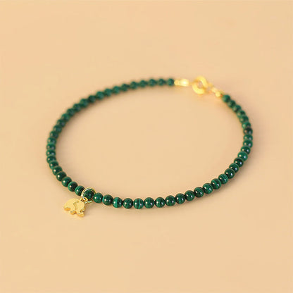 Malachite Elephant Charm Bracelet
