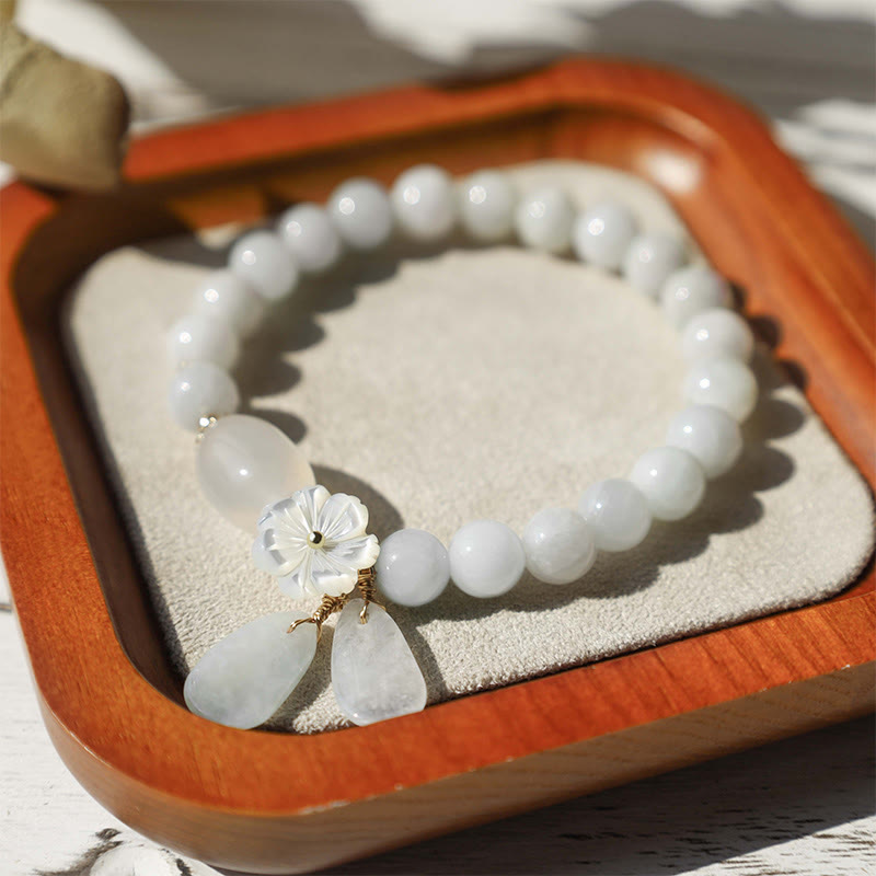 White Jade Bead Bracelet