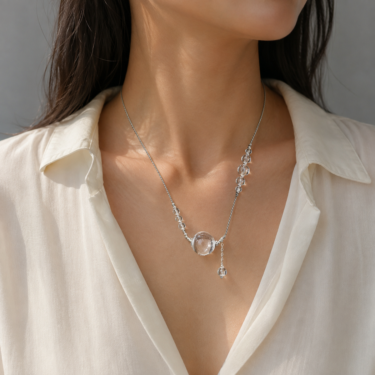 Still Orbit Crystal Necklace