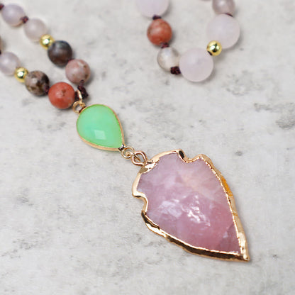 Rose Quartz Arrowhead Pendant Necklace by Worn Within