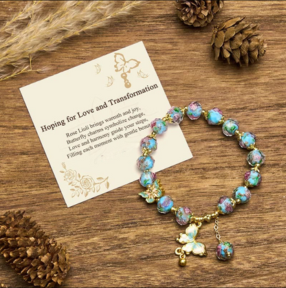 Liuli Butterfly Bead Bracelet by Worn Within