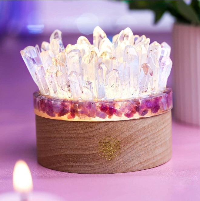 Quartz Tourmaline Crystal Lamp