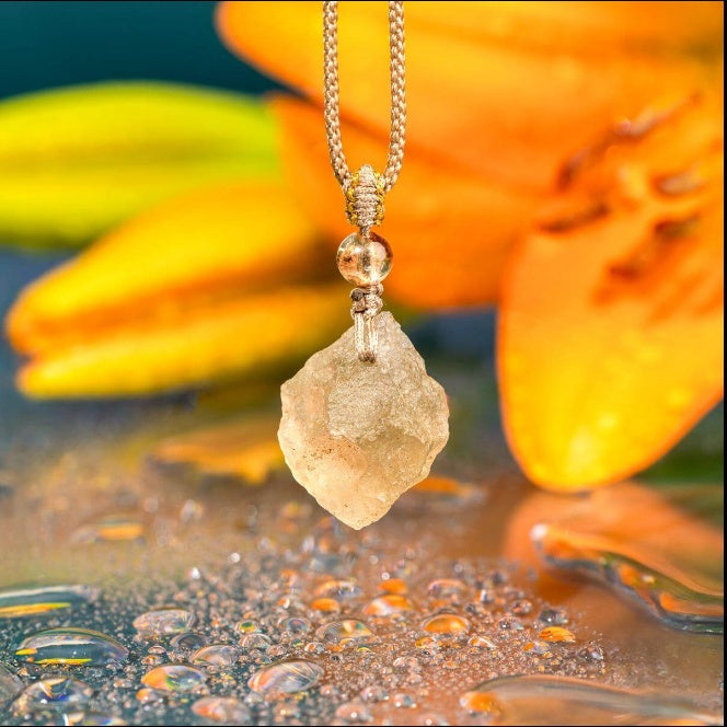 Libyan Desert Glass Pendant Necklace