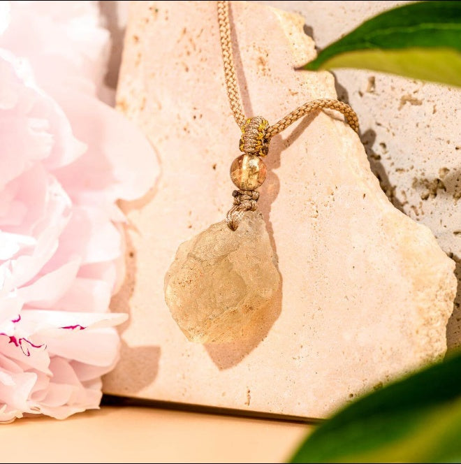 Libyan Desert Glass Pendant Necklace