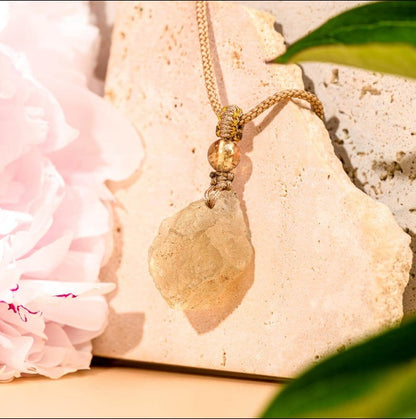 Libyan Desert Glass Pendant Necklace