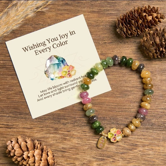Tourmaline Jade Bead Bracelet by Worn Within