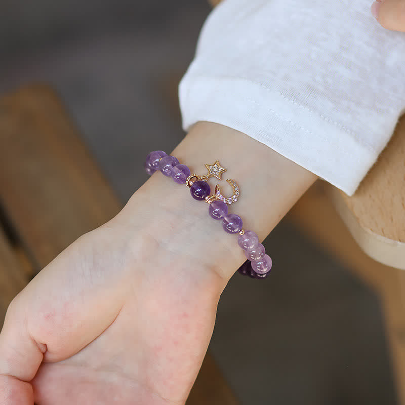 Amethyst-Mondstern-Armband