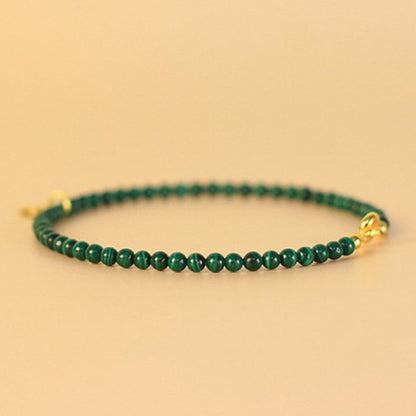 Malachite Elephant Charm Bracelet