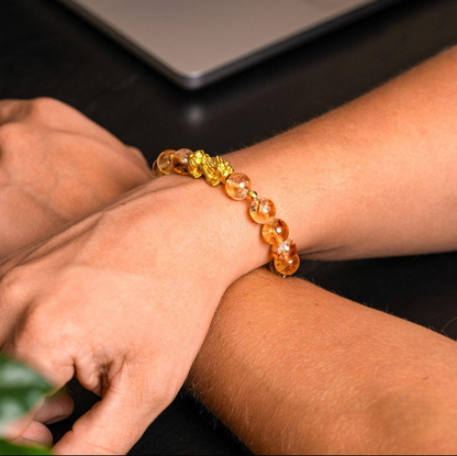 Citrine Pixiu Bead Bracelet
