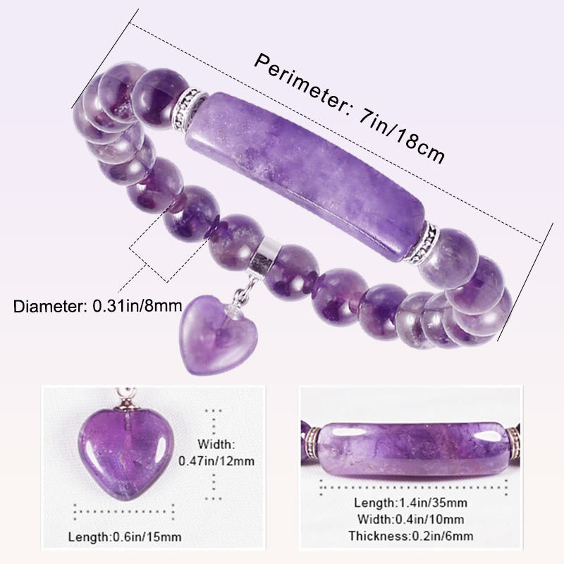 Amethyst Round Bead Bracelet