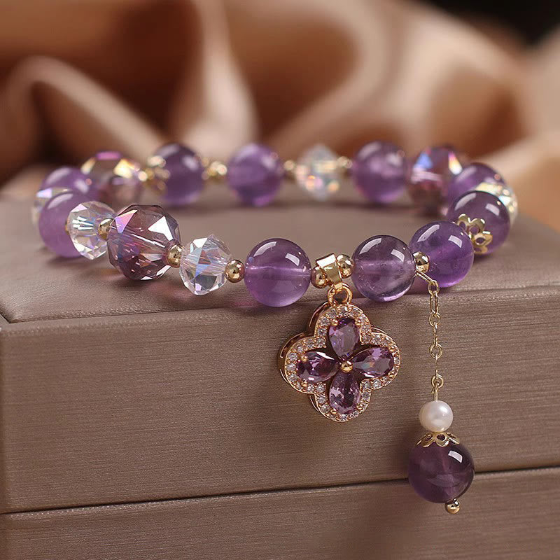 Amethyst Flower Bracelet