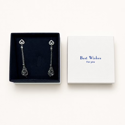 Natural Crystal Earrings Handmade Adjustable Chain