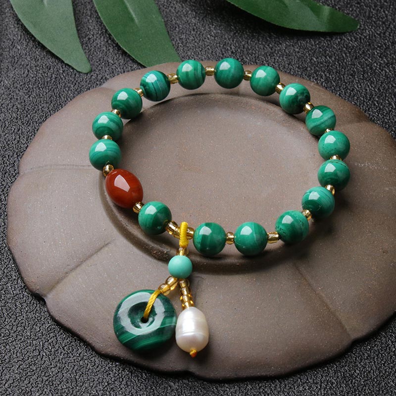 Malachite Red Agate Charm Bracelet by Worn Within