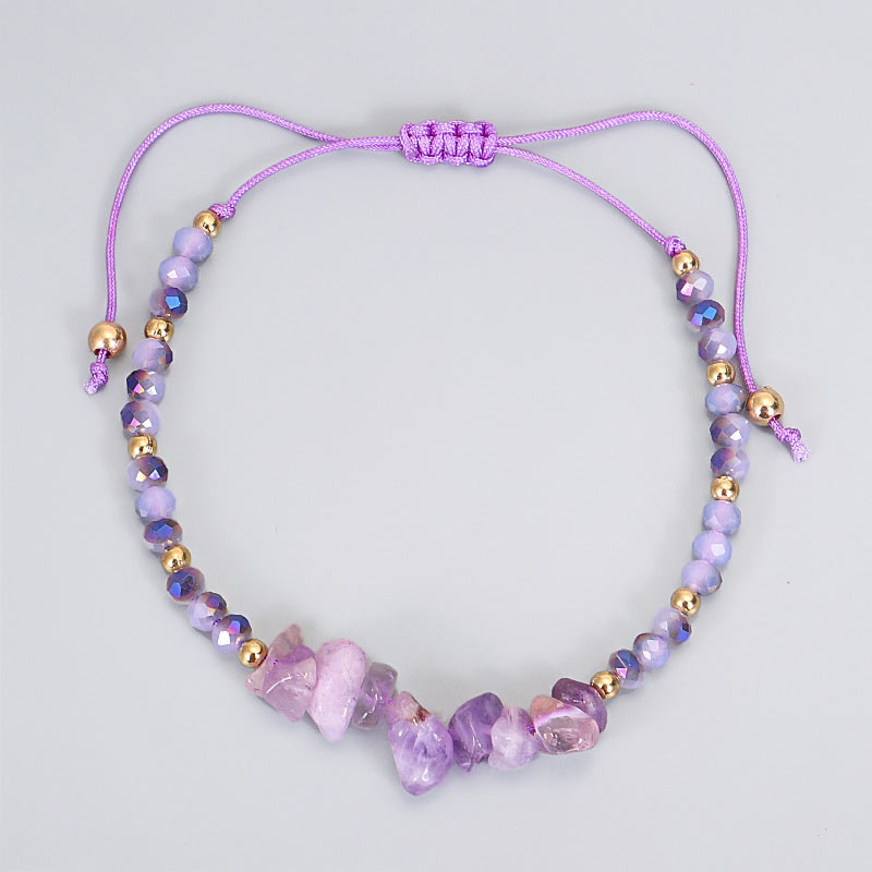 Amethyst Knit Bracelet