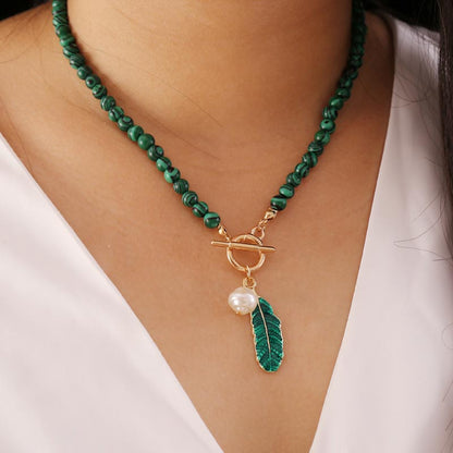 Malachite Necklace and Bracelet Set by Worn Within