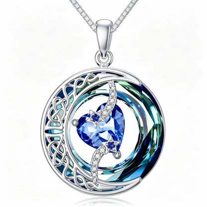 Moonlit Birthstone Heart Necklace | S925 Silver