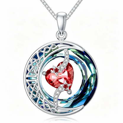 Moonlit Birthstone Heart Necklace | S925 Silver