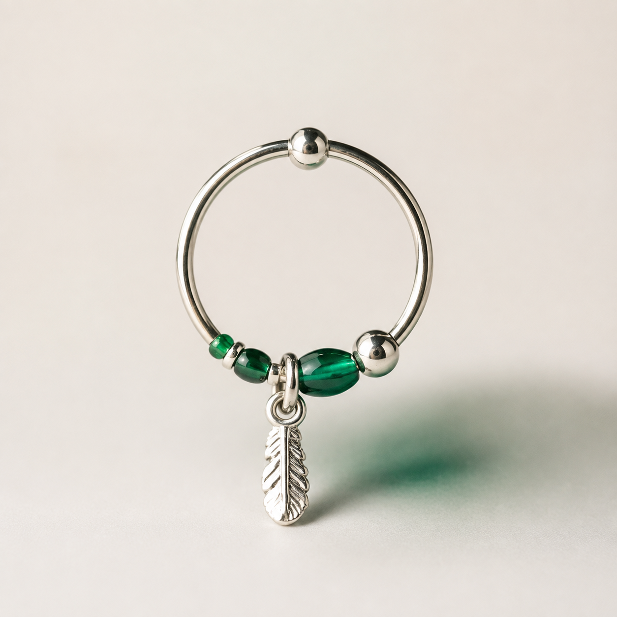 Emerald Arcana Wizard-Inspired Single Hoop Earring | S925 Silver