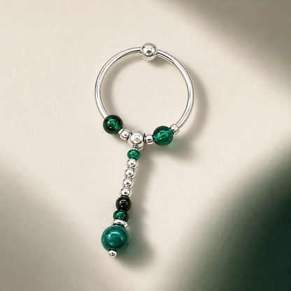 Emerald Arcana Wizard-Inspired Single Hoop Earring | S925 Silver