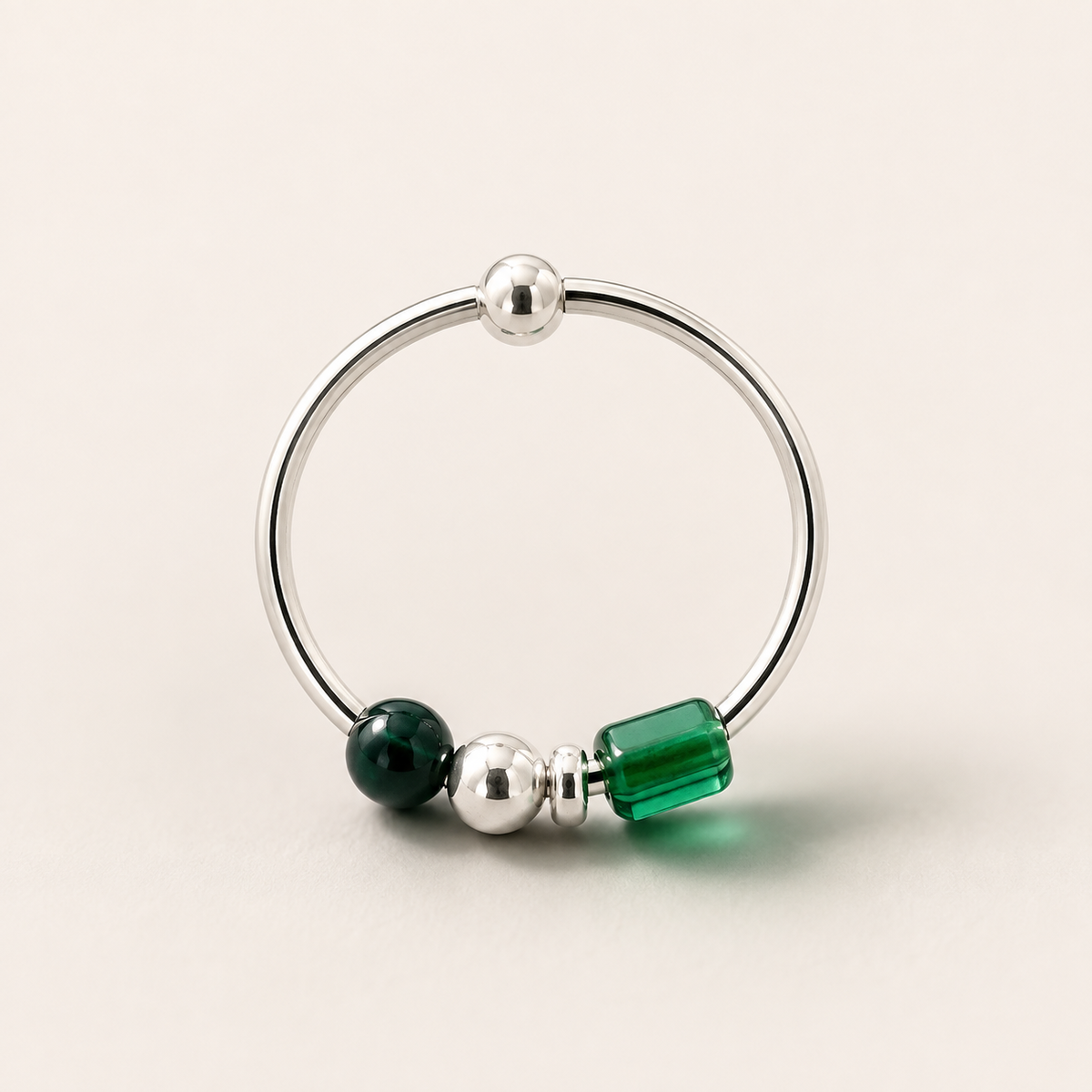 Emerald Arcana Wizard-Inspired Single Hoop Earring | S925 Silver