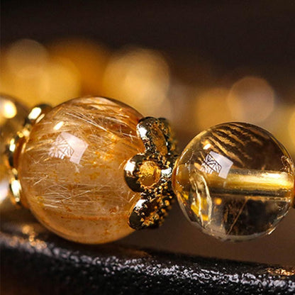 Citrine Amethyst Rutilated Quartz Bracelet