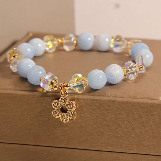 Aquamarine Flower Bracelet