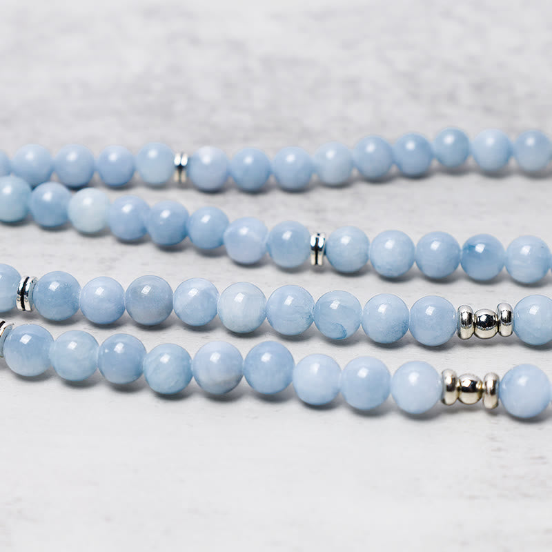 108 Beads Aquamarine Mala Bracelet