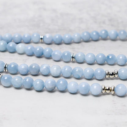 108 Beads Aquamarine Mala Bracelet