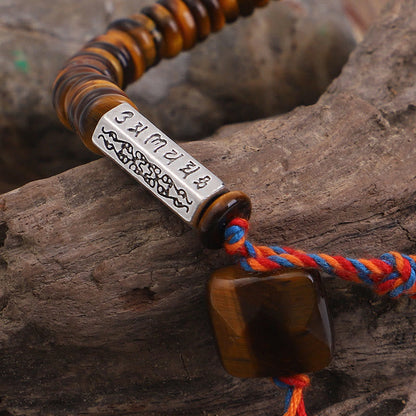 Tibetan Tiger's Eye Mantra Bracelet