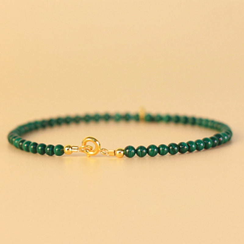 Malachite Elephant Charm Bracelet