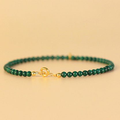 Malachite Elephant Charm Bracelet